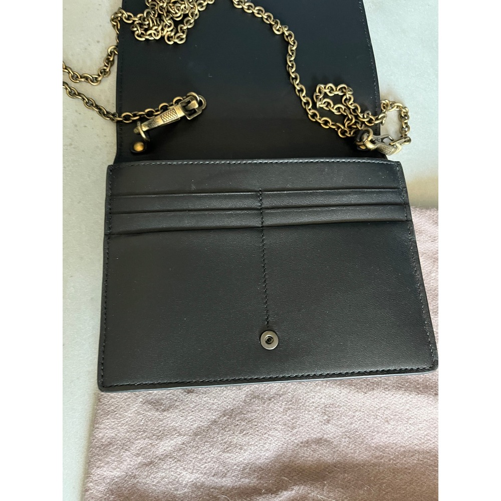 Bottega Veneta Card Holder Bag Black White Intrecciato Leather Crossbody Clutch - Picture 7 of 14